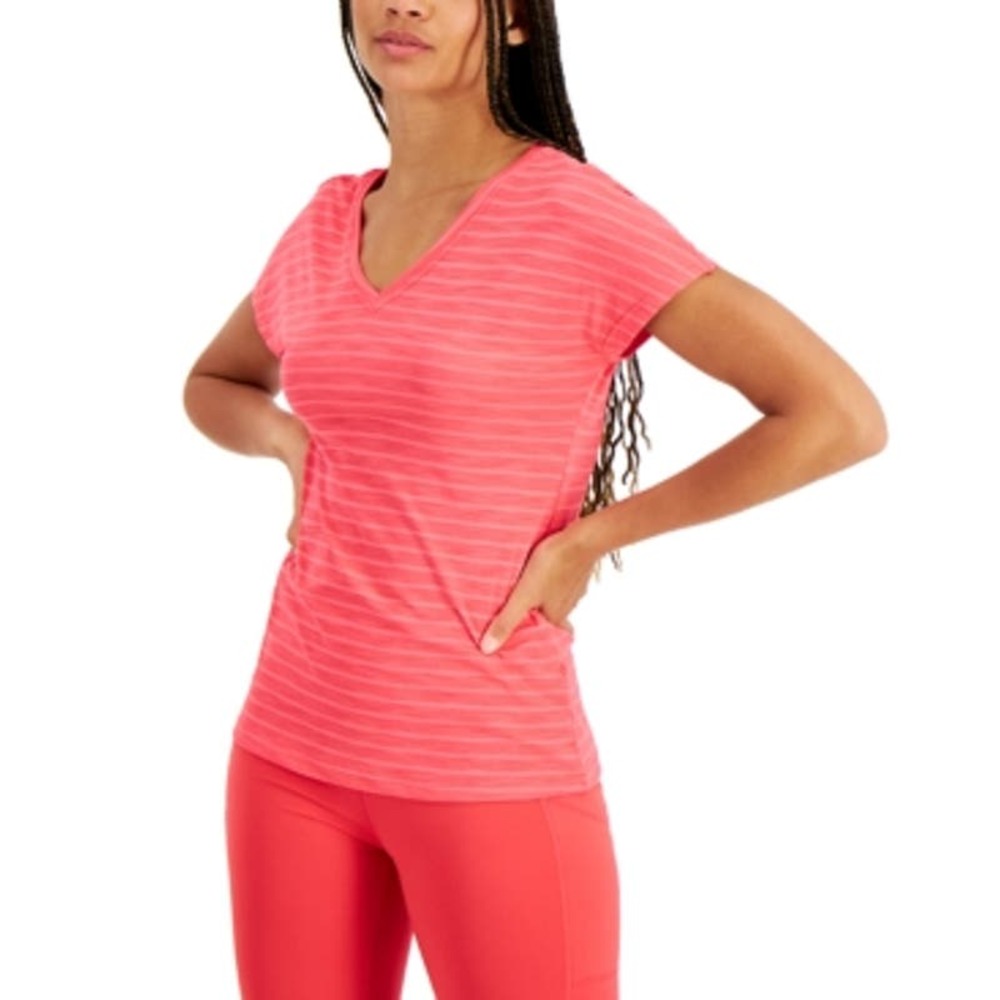 ID Ideology Shadow-Stripe T-Shirt pink, XS